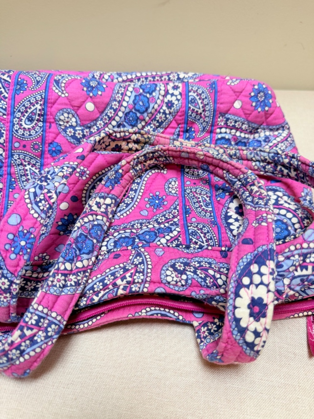 Vera Bradley Boysenberry Purple Paisley Purse Bag Tote 2011 - Picture 8 of 12